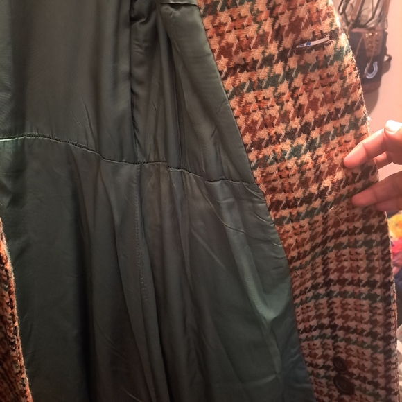 Vintage 70s Funky Double Breasted Tie Belt Utex Wool Blend Overcoat sz 13/14 - Picture 6 of 14